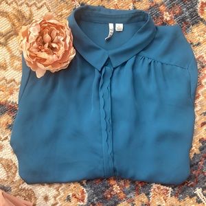 Elle dark cyan blouse